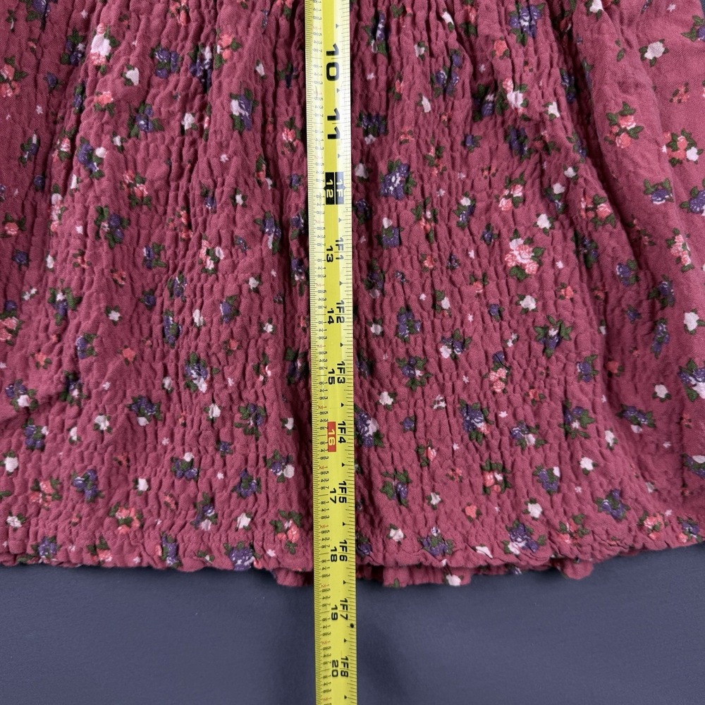 ZARA Girls Red Floral A-Line Knee Length Dress 2-3 Years Long Sleeve Ruffle - Picture 4 of 13